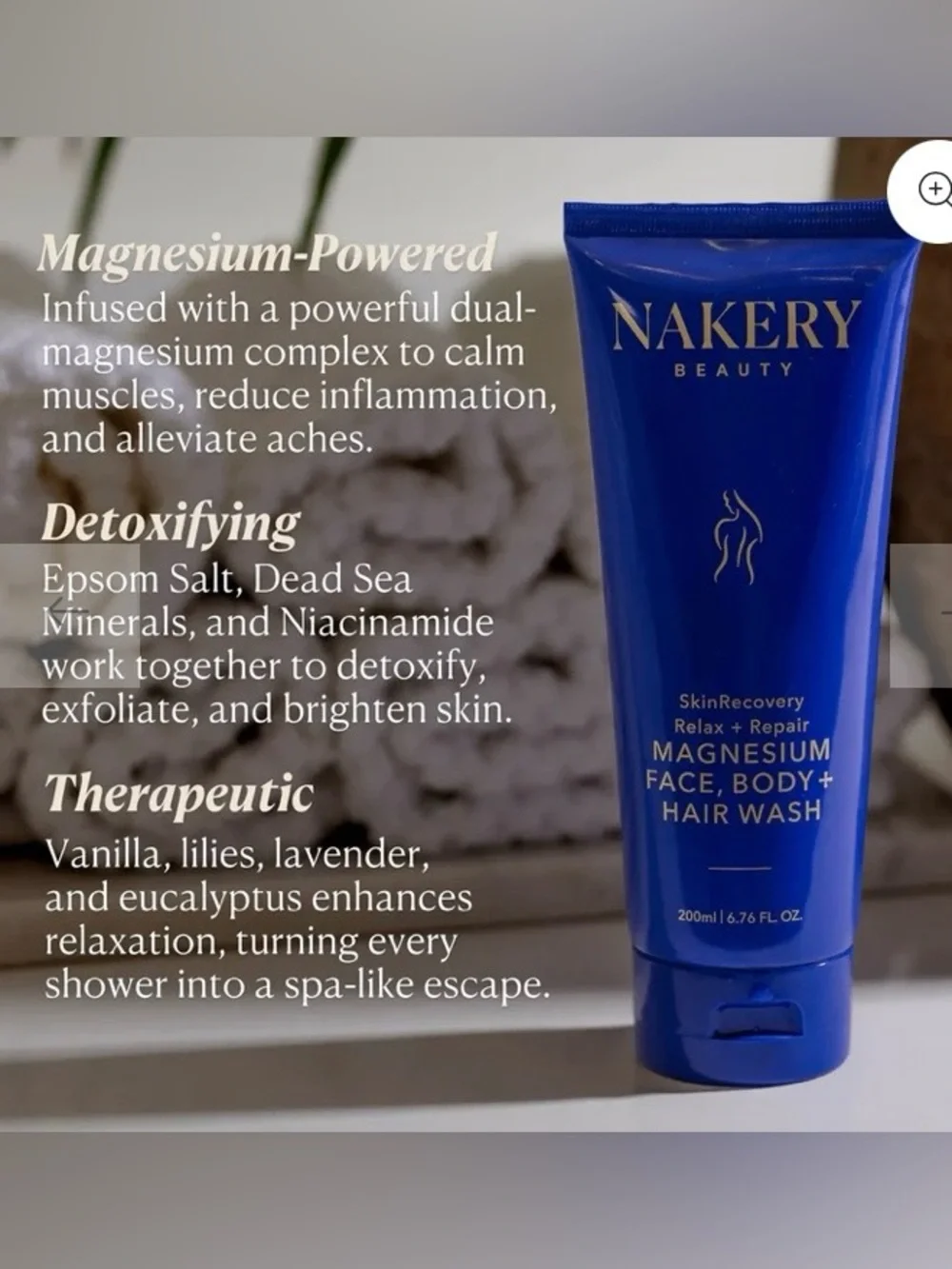 Nakery Beauty SkinRecovery Relax + Repair Magnesium Face, Body & Hair Wash 🫧
